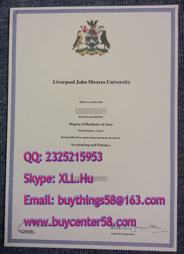 Liverpool John Moores University degree of bachelor of arts