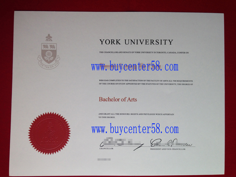York University degree, York University diploma, York University certificate
