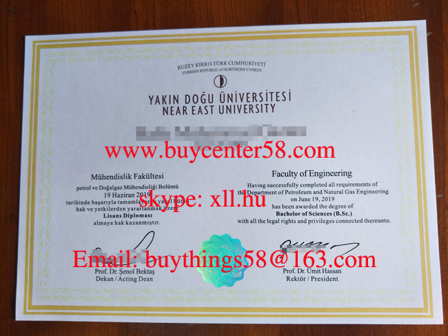 buy Near East University certificate