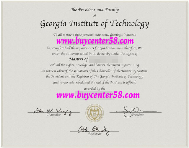 Georgia Tech diploma. Georgia Institute of Technology degree. GT certificate