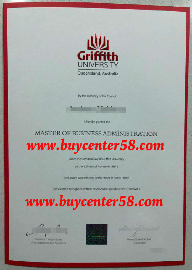 Griffith University MBA degree/ Griffith University diploma/ Australia University diploma