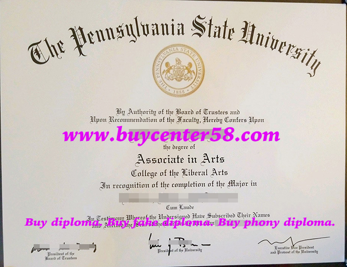 PSU diploma, The Pennsylvania State University diploma, The Pennsylvania State University degree, The Pennsylvania State University certificate, PSU certificate