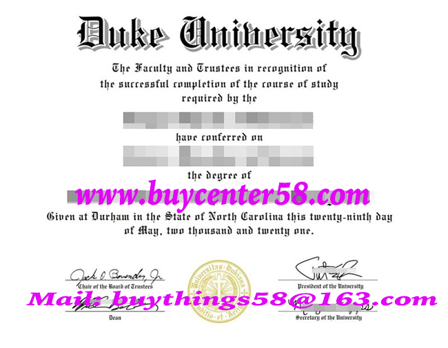 Duke University diploma/ Duke University degree/ Duke University certificate