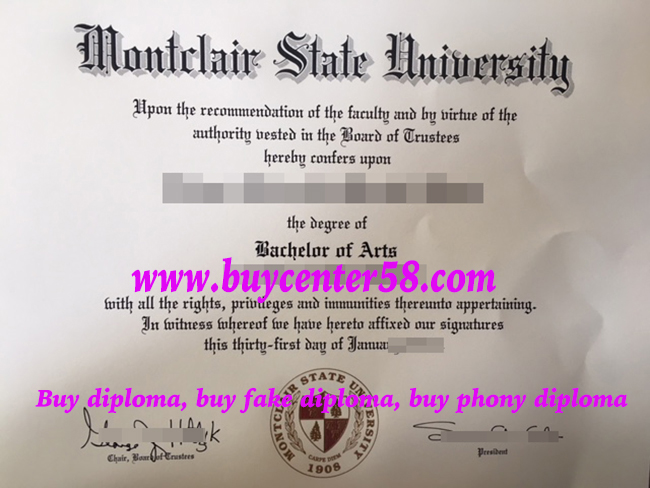 Montclair State University diploma|Montclair State University degree|Montclair State University certificate