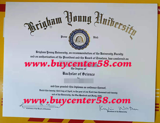 Brigham Young University diploma, Brigham Young University degree, BYU certificate