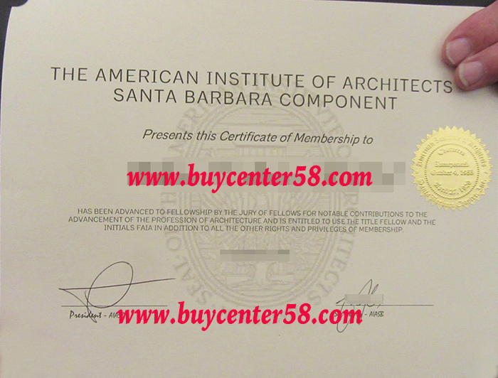 American Institute of Architects certificate. AIA certificate