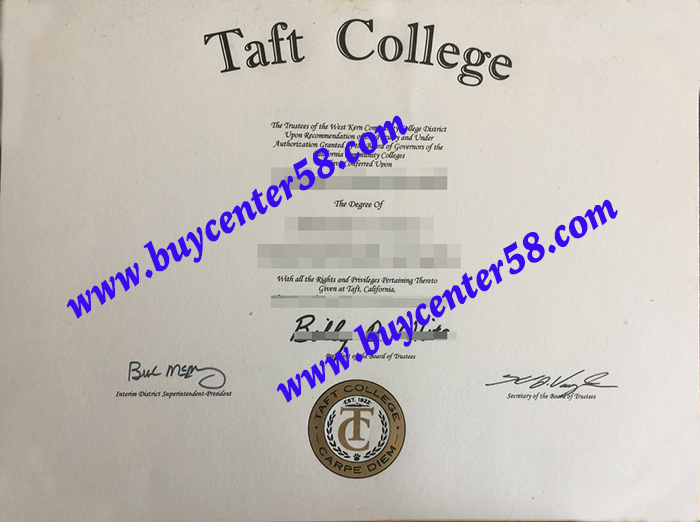  Taft College diploma, Taft College degree, Taft College certificate