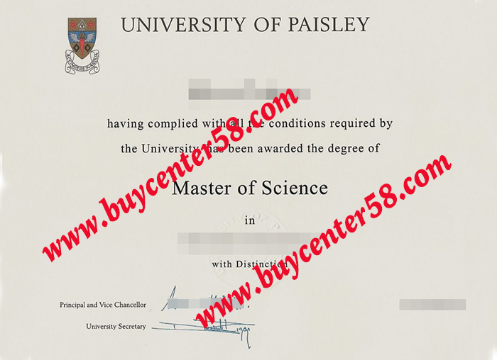 University of Paisley master degree, University of Paisley bachelor degree, University of Paisley diploma, University of Paisley certificate