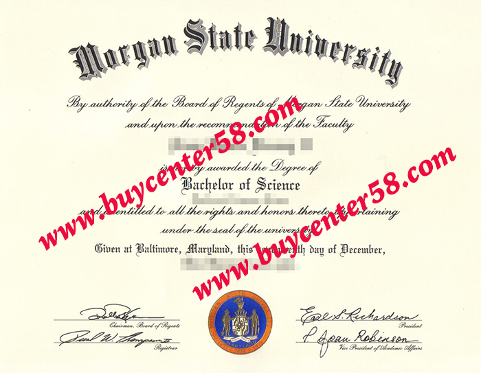 Morgan State University degree, Morgan State University diploma, Morgan State University certificate