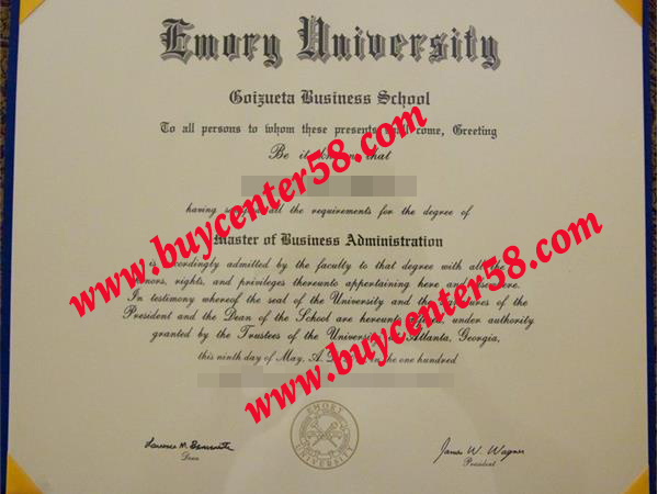 Emory University degree, Emory University diploma, Emory University certificate