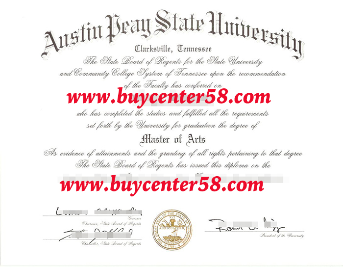 Austin Peay State University diploma, Austin Peay State University degree, Austin Peay State University certificate