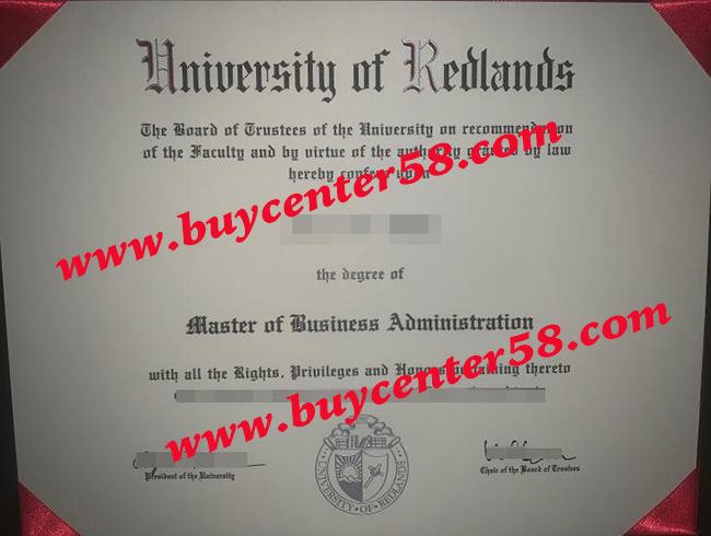 University of Redlands diploma. University of Redlands degree. University of Redlands certificate