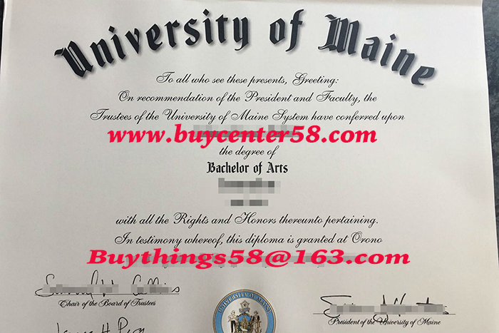 The University of Maine bachelor of arts diploma, The University of Maine bachelor of arts degree, The University of Maine certificate