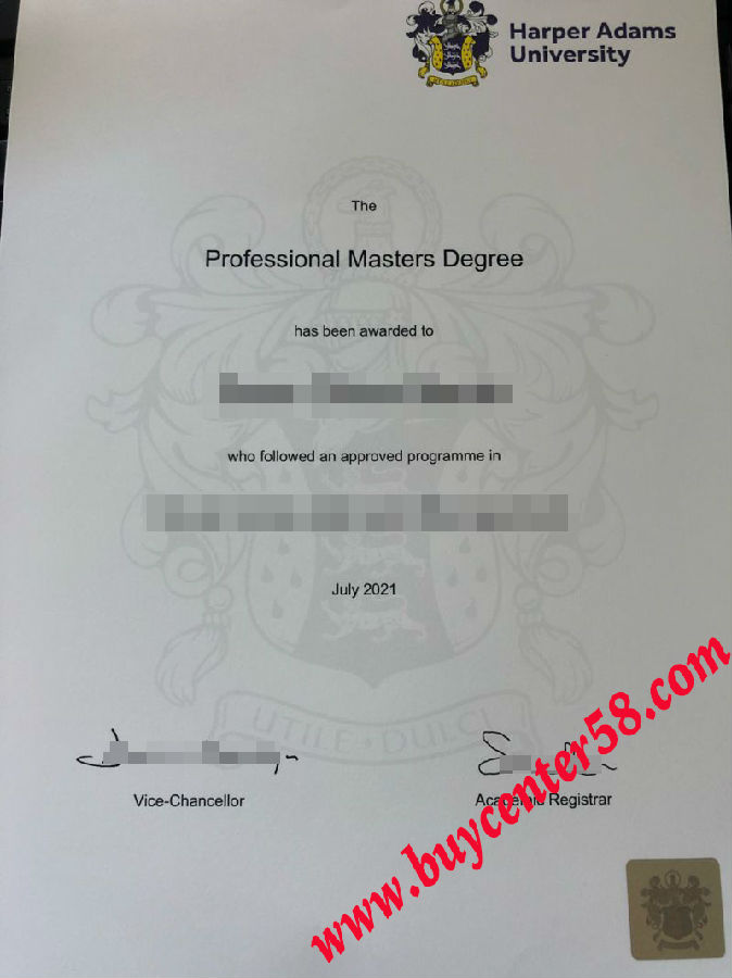 Harper Adamas University Professional Masters degree. Harper Adamas University Professional Masters diploma