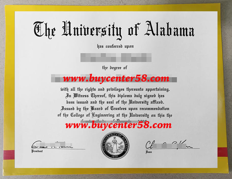 fake Diploma of The University of Alabama