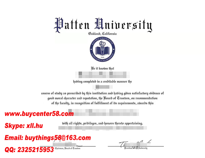 Patten University fake diploma. Patten University fake degree