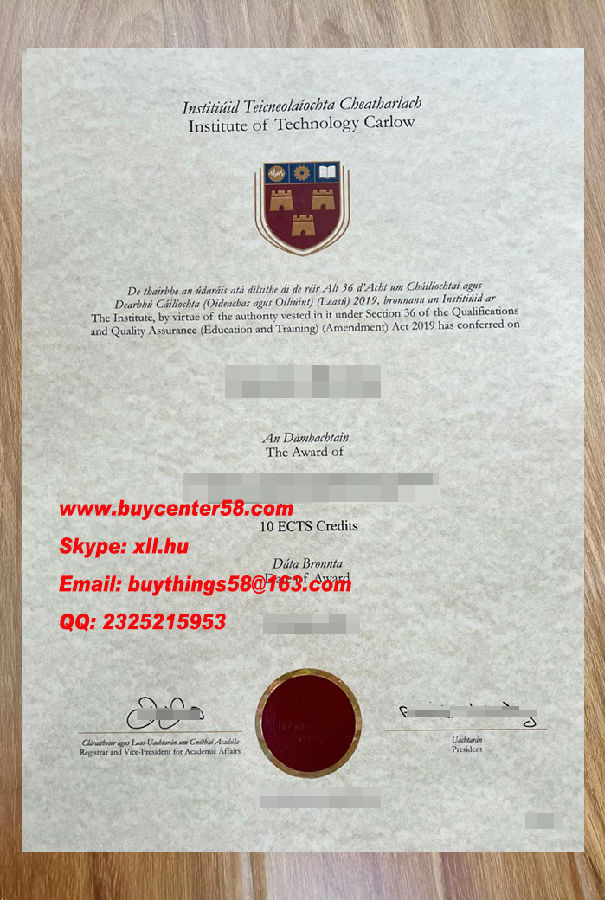 Institute of Technology Carlow diploma. Institute of Technology Carlow Certificate. Institute of Technology Carlow degree