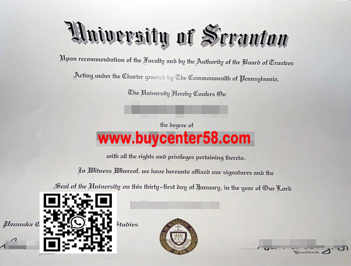 University of Scranton diploma. University of Scranton degree. UOS certificate