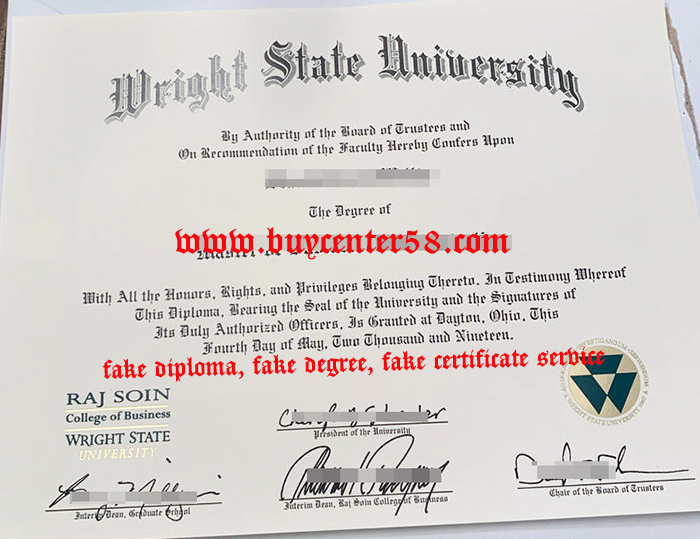 Wright State University diploma, Wright State University degree, WSU certificate