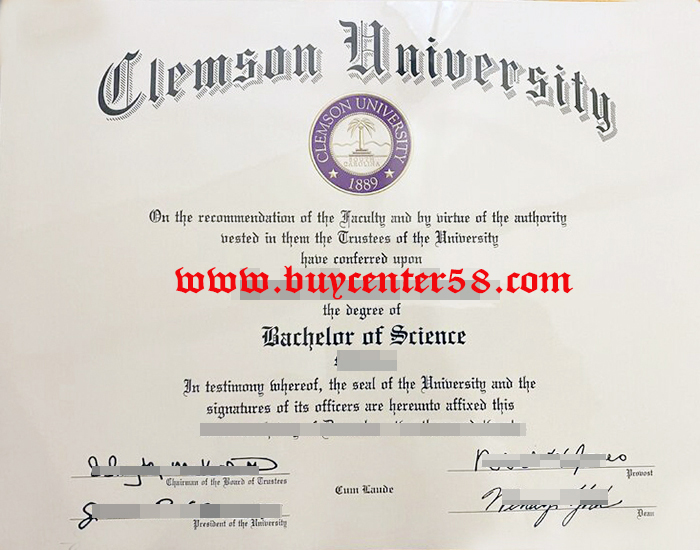 Clemson University fake diploma. Clemson University fake degree
