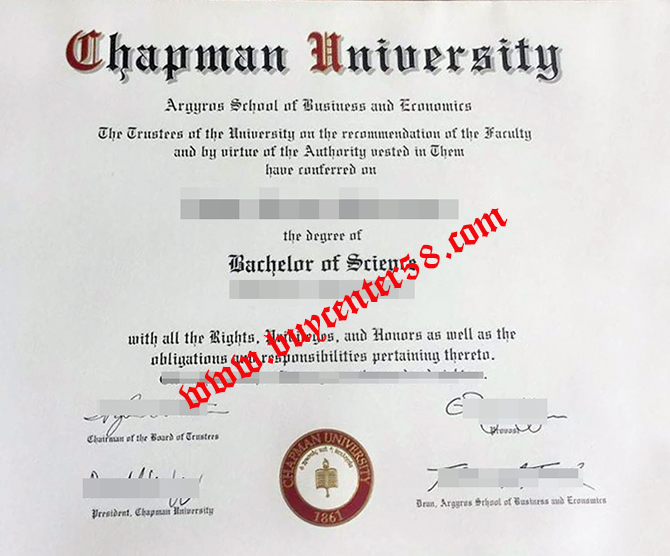 Chapman University diploma. Chapman University degree. Chapman University certificate
