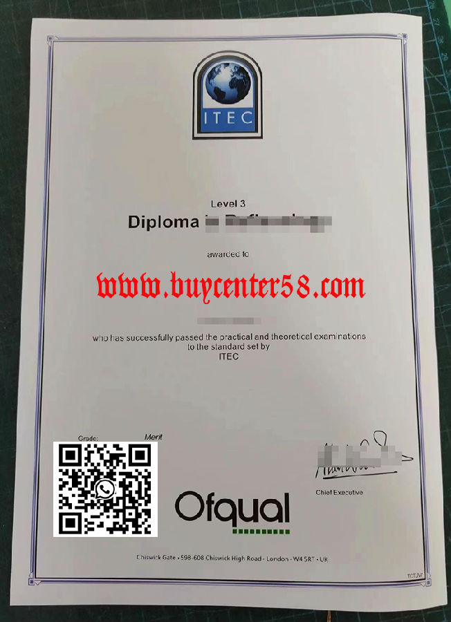 ITEC diploma. ITEC certificate