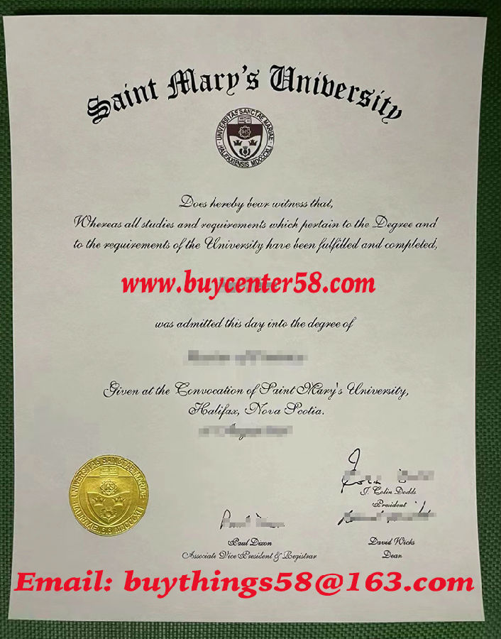 Saint Mary's University Diploma. Saint Mary's University degree. SMU Certificate