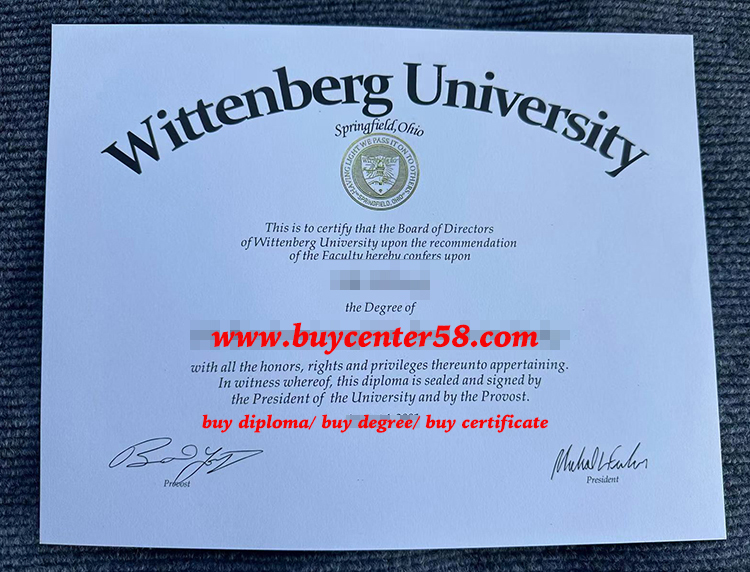 Wittenberg University Diploma. Wittenberg University Degree. Wittenberg University Certificate