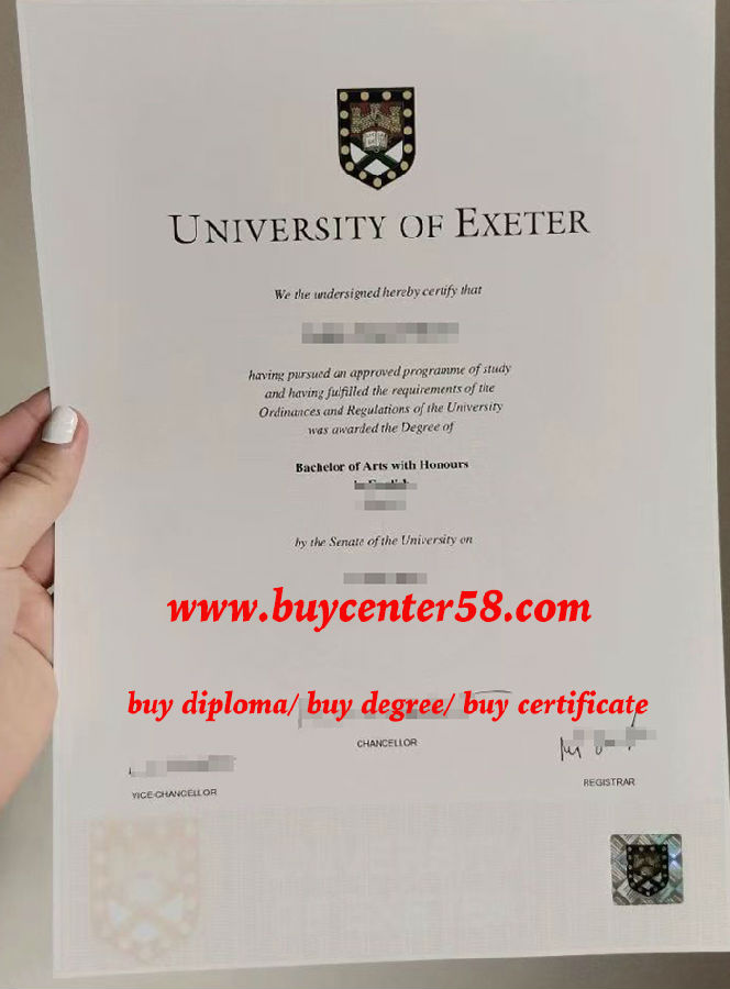 University of Exeter Bachelor of Arts Degree. University of Exeter Bachelor of Arts Diploma. UK Certificate