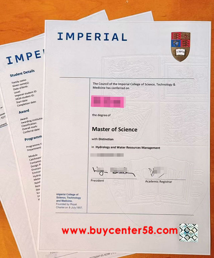 Imperial College of Science Technology and Medicine Degree and Transcript